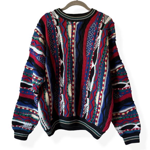 Vintage Cotton Traders 3D Textured Cotton Cosby Biggie Sweater Medium - Picture 1 of 8